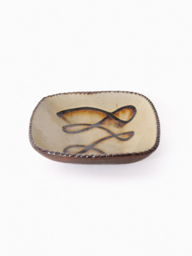 スリップウェア 長方鉢/中 26-c4