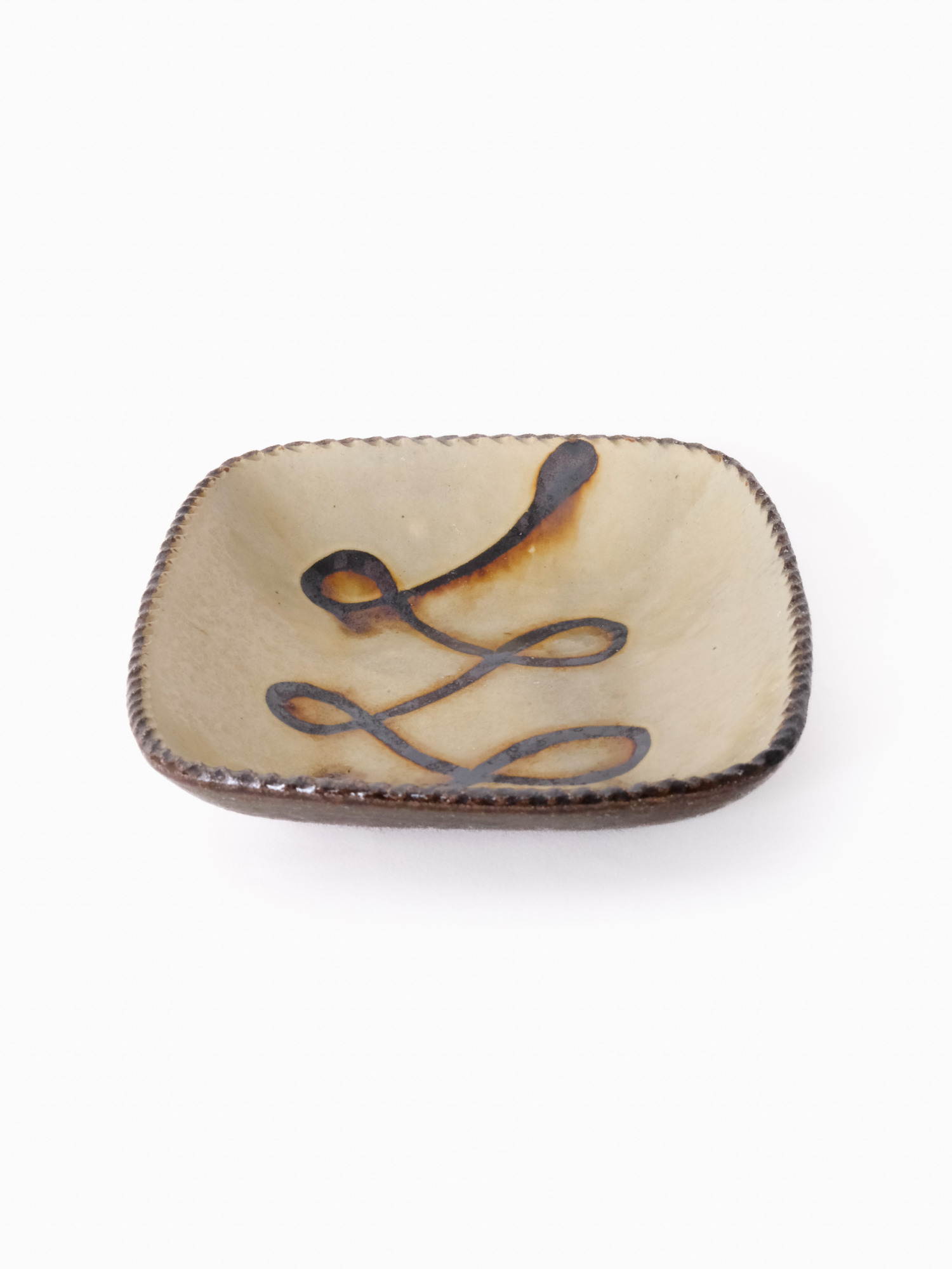 スリップウェア 長方鉢/中 26-c4