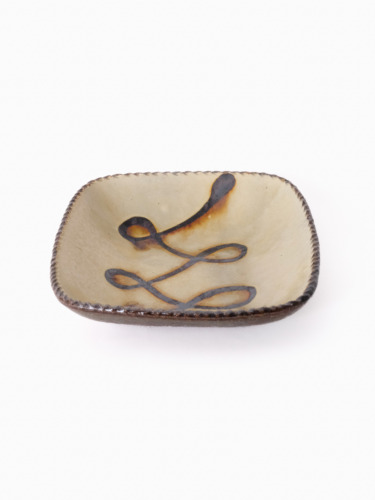 スリップウェア 長方鉢/中 26-c4