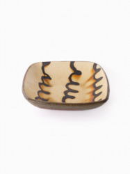 スリップウェア 長方鉢/中 26-c3