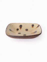 スリップウェア 長方鉢/中 26-c2