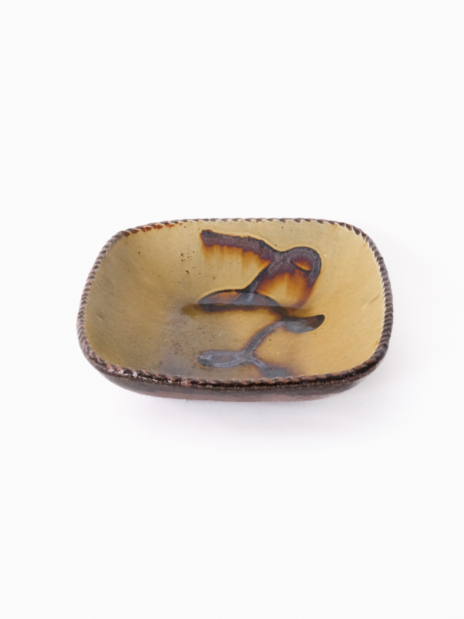 スリップウェア 長方鉢/中 26-c1