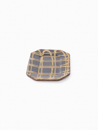 スリップウェア 長八角皿/小 26-d2