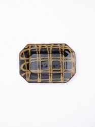 スリップウェア 長八角皿/小 26-d2