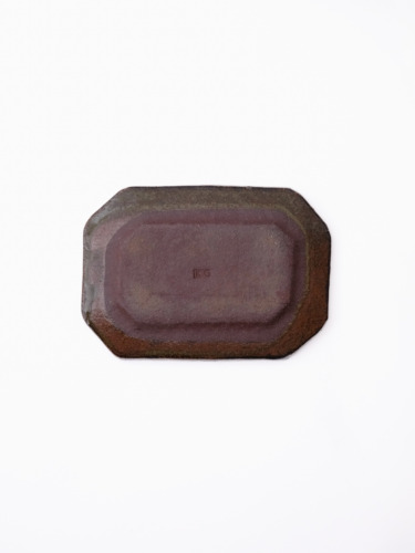 スリップウェア 長八角皿/小 26-d2