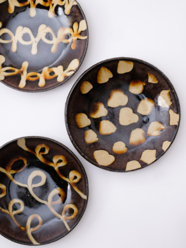 スリップウェア 丸皿 26-a4