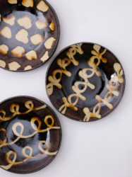 スリップウェア 丸皿 26-a2