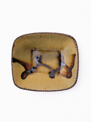 スリップウェア 長方鉢/中 26-c1