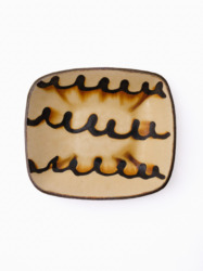 スリップウェア 長方鉢/中 26-c3