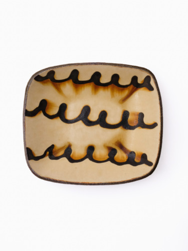 スリップウェア 長方鉢/中 26-c3