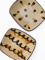 スリップウェア 長方鉢/中 26-c2