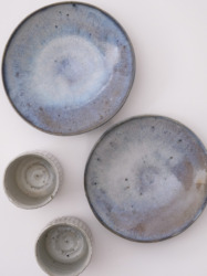 粉引切立湯呑 / 鎬