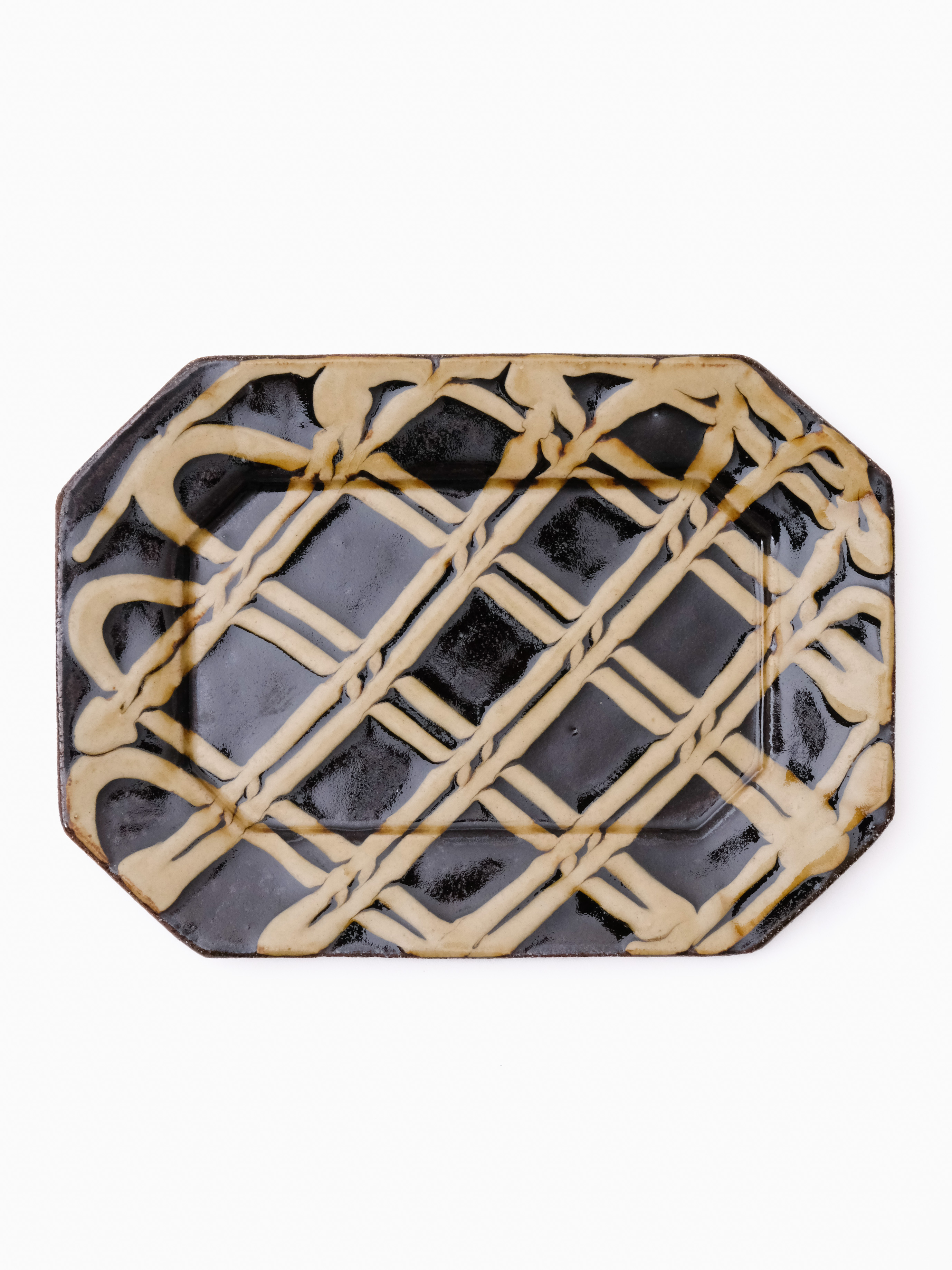 スリップウェア 長八角皿/中 26-e2 | 商品 | つたう