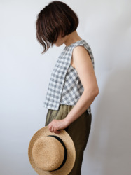 Hand Woven Sleeveless Top / Jharna Gingham