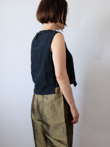 Hand Woven Sleeveless Top / Black
