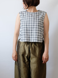 Hand Woven Sleeveless Top / Jharna Gingham