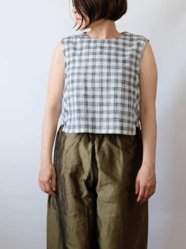 Hand Woven Sleeveless Top / Jharna Gingham