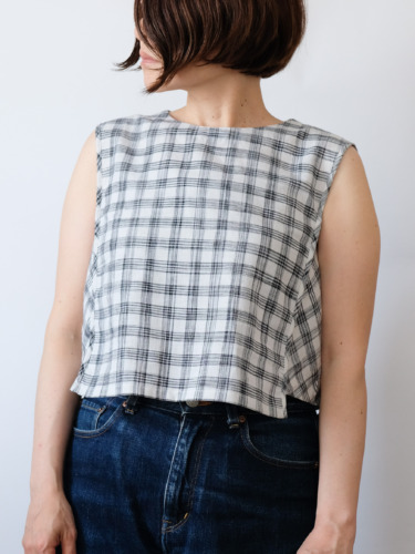 Hand Woven Sleeveless Top / Jharna Gingham