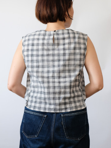 Hand Woven Sleeveless Top / Jharna Gingham