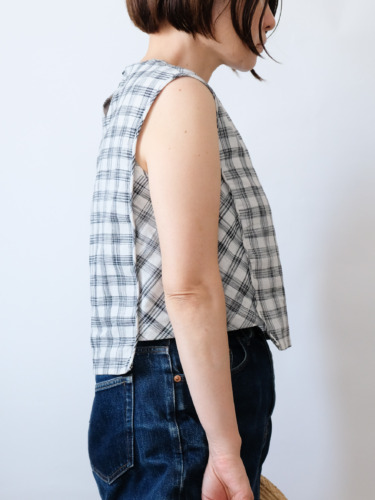 Hand Woven Sleeveless Top / Jharna Gingham