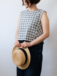 Hand Woven Sleeveless Top / Jharna Gingham