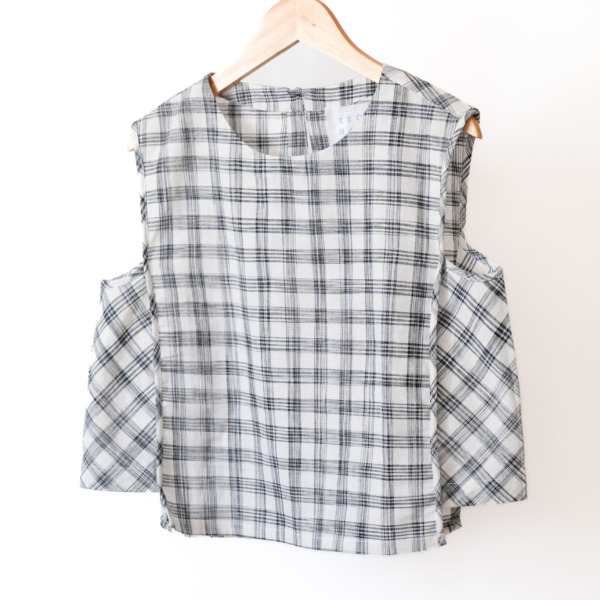 Hand Woven Sleeveless Top / Jharna Gingham