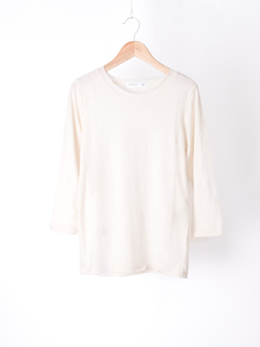 ラフィーガーゼCネックCS 七分袖 / off white