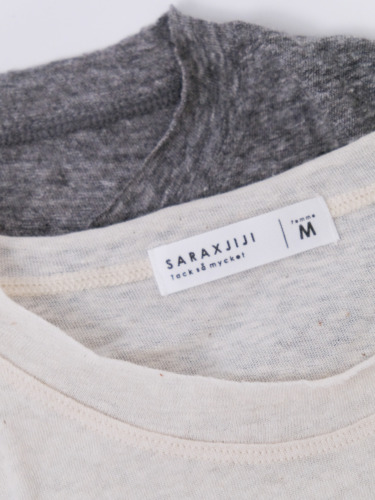 ラフィーガーゼCネックCS 七分袖 / off white