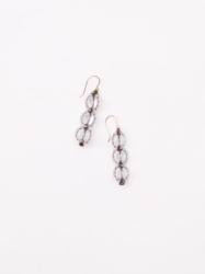 18Kフックピアス / 水晶3連